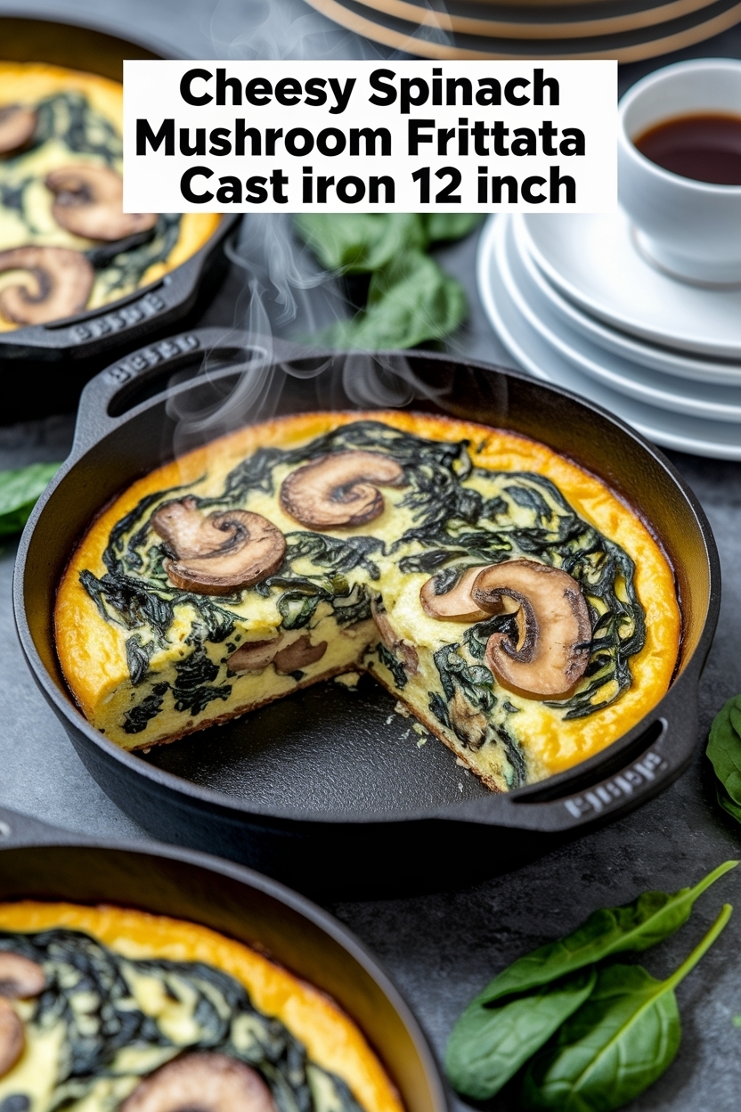 spinach mushroom frittata cast iron 12 inch