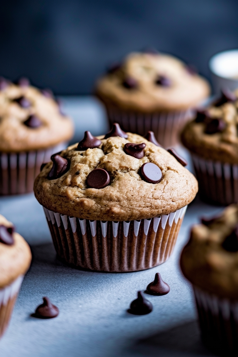 sourdough discard banana muffins chocolate chip