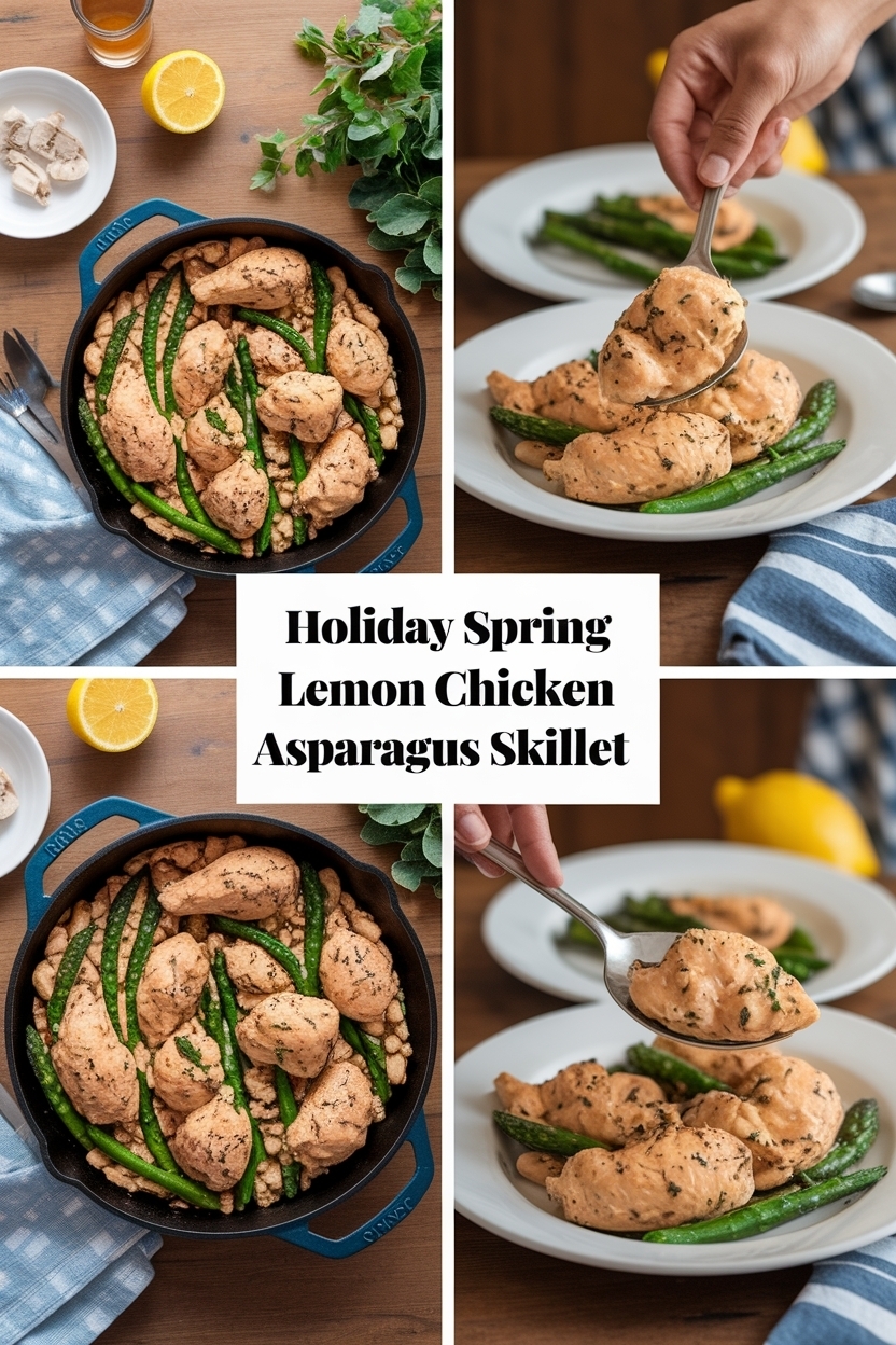 spring lemon chicken asparagus skillet