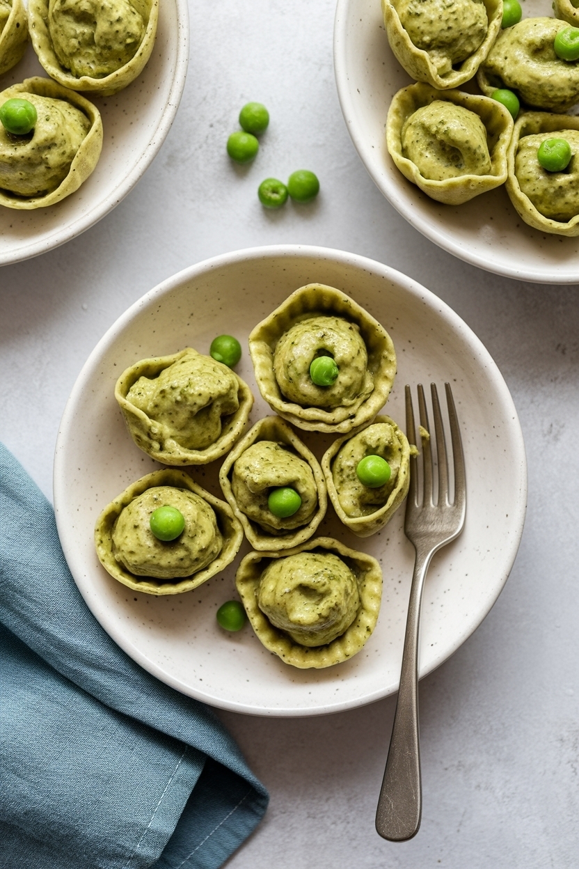 creamy pesto tortellini with peas