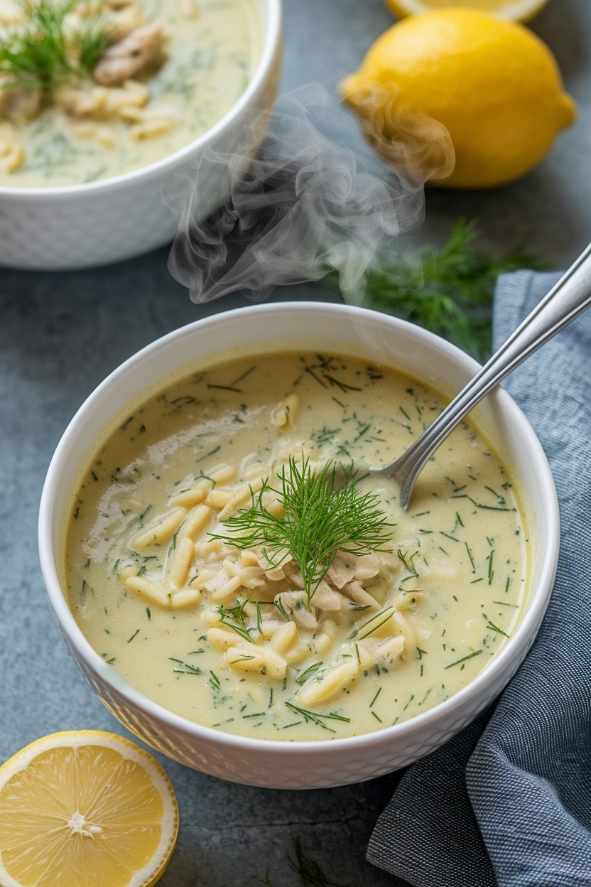 chicken orzo soup lemon dill