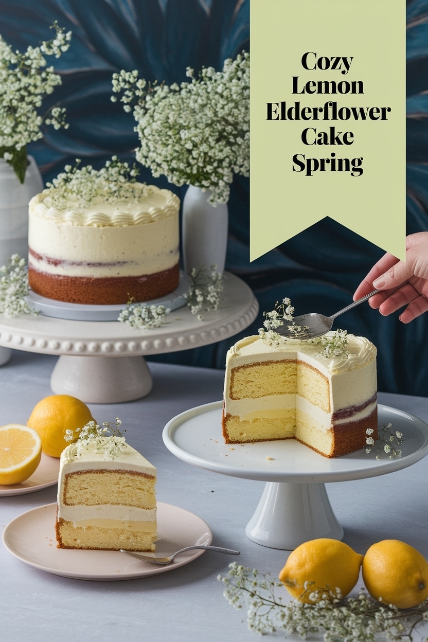 lemon elderflower cake spring