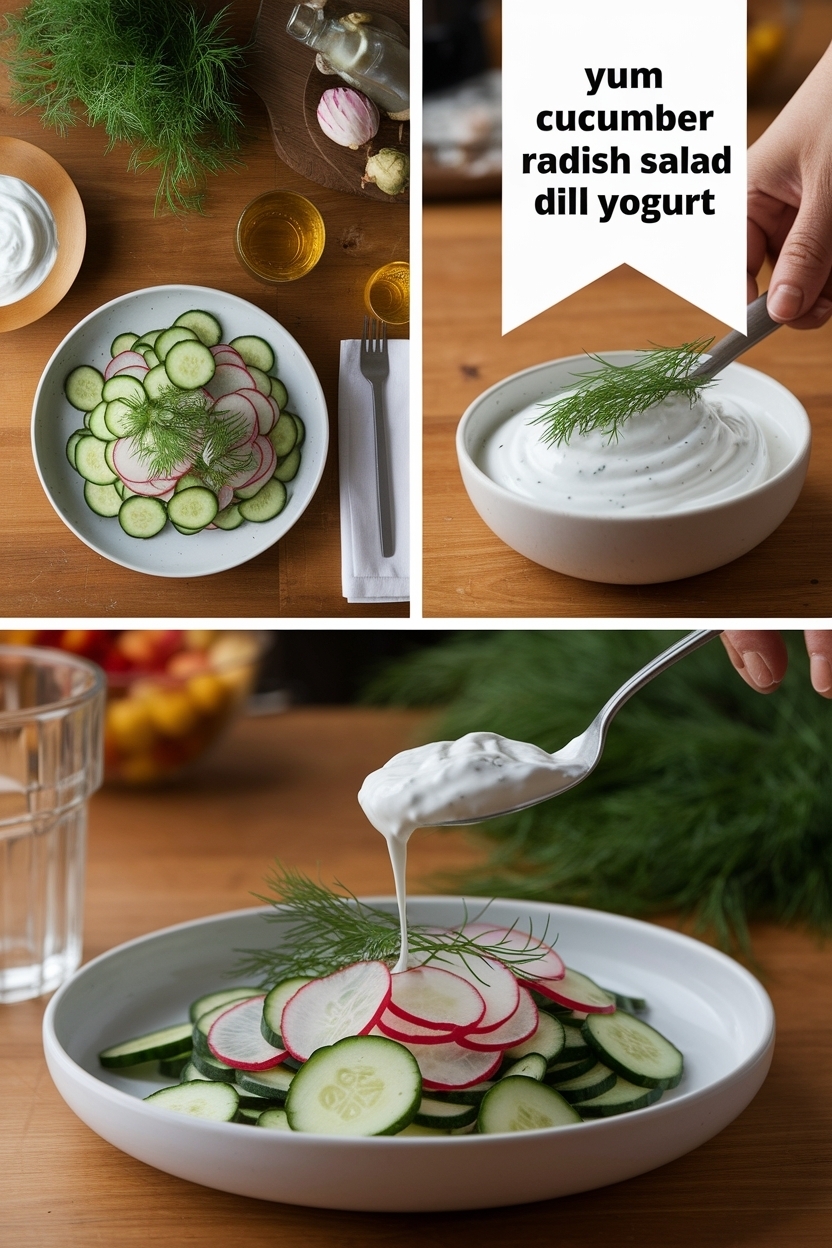 cucumber radish salad dill yogurt