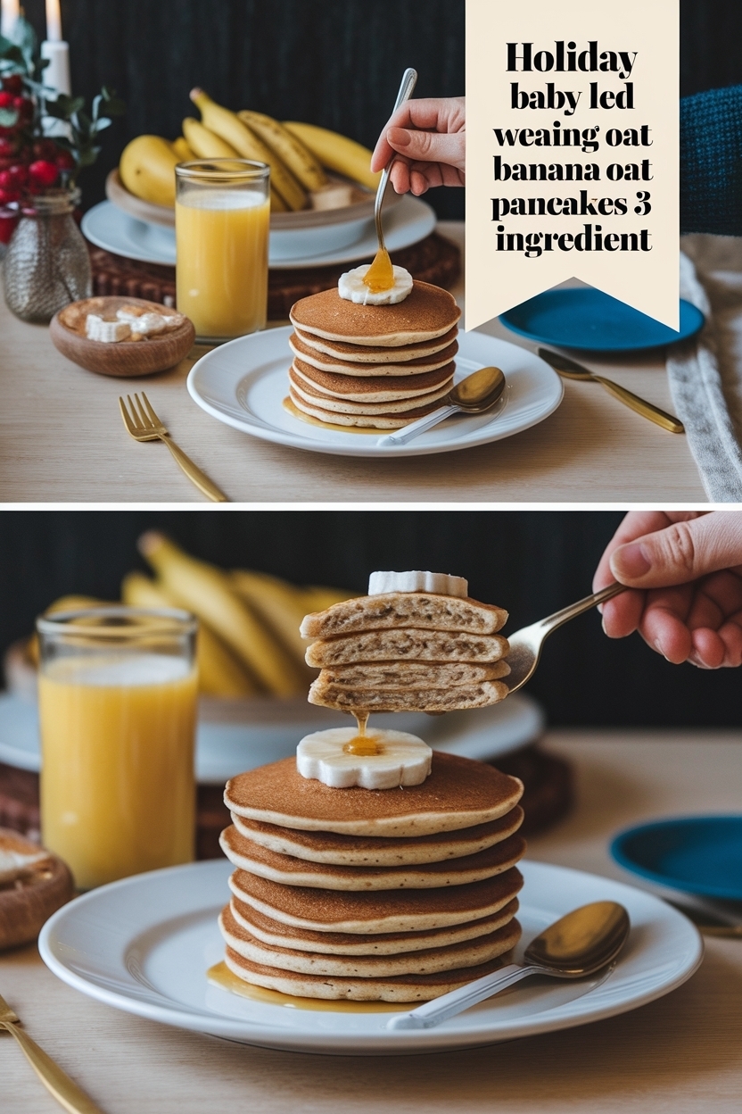 baby led weaning banana oat pancakes 3 ingredient