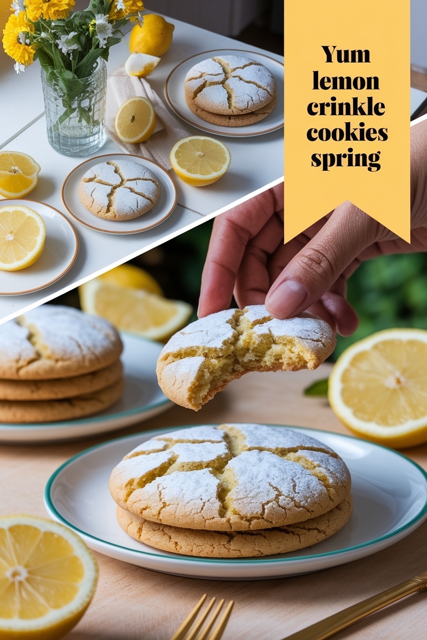 lemon crinkle cookies spring