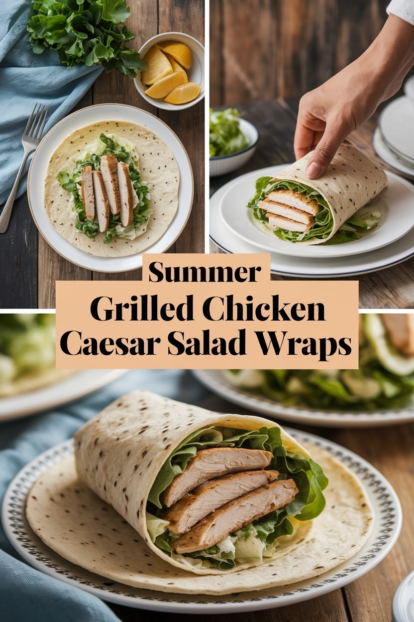 grilled chicken caesar salad wraps