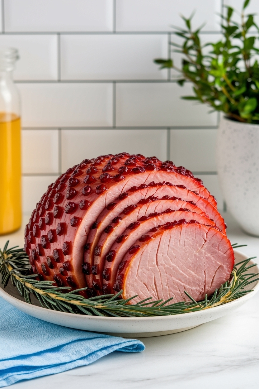 spiral ham in oven 275 with foil glaze