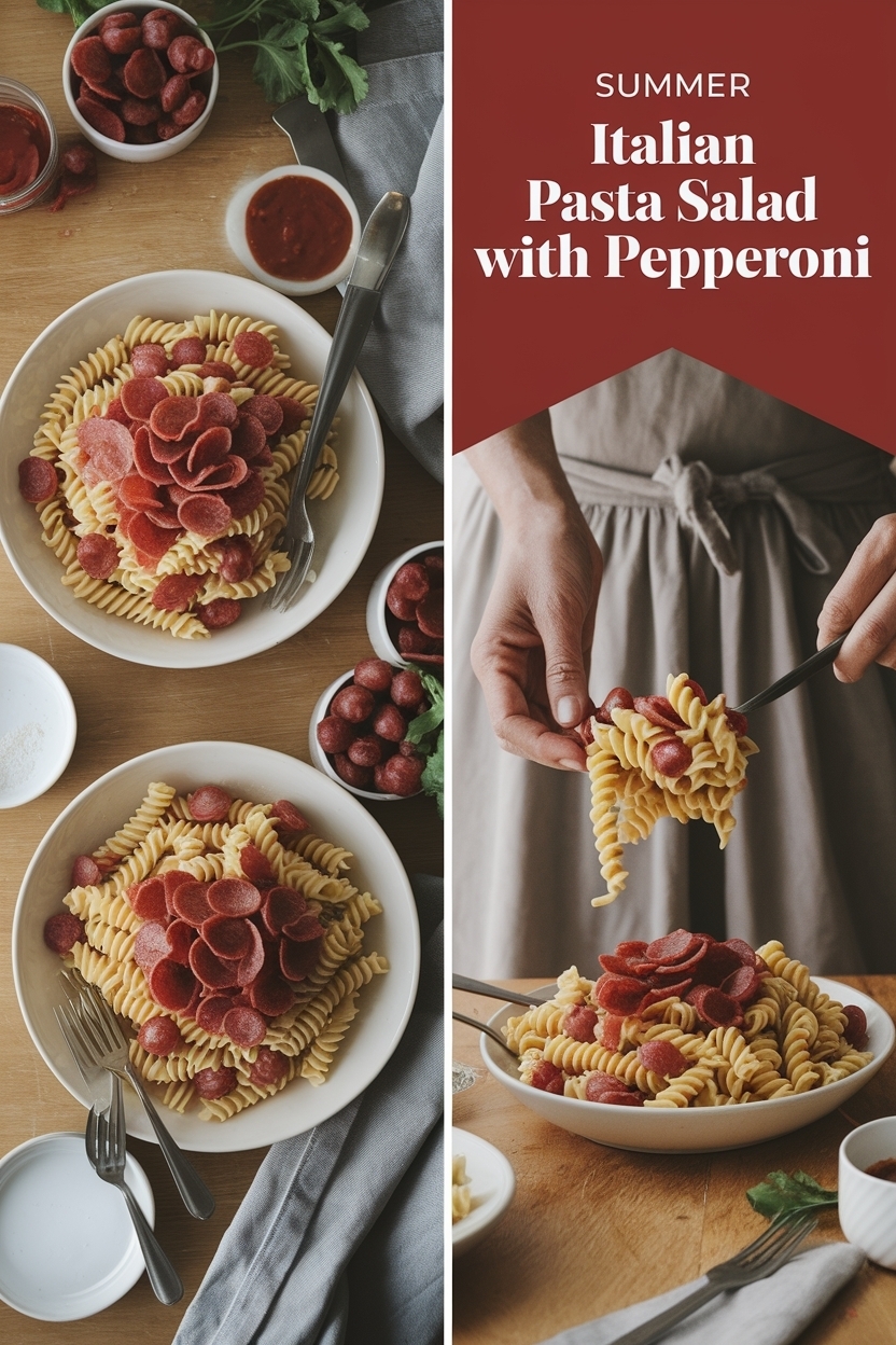italian pasta salad with pepperoni