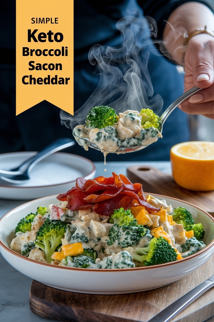 keto broccoli salad bacon cheddar