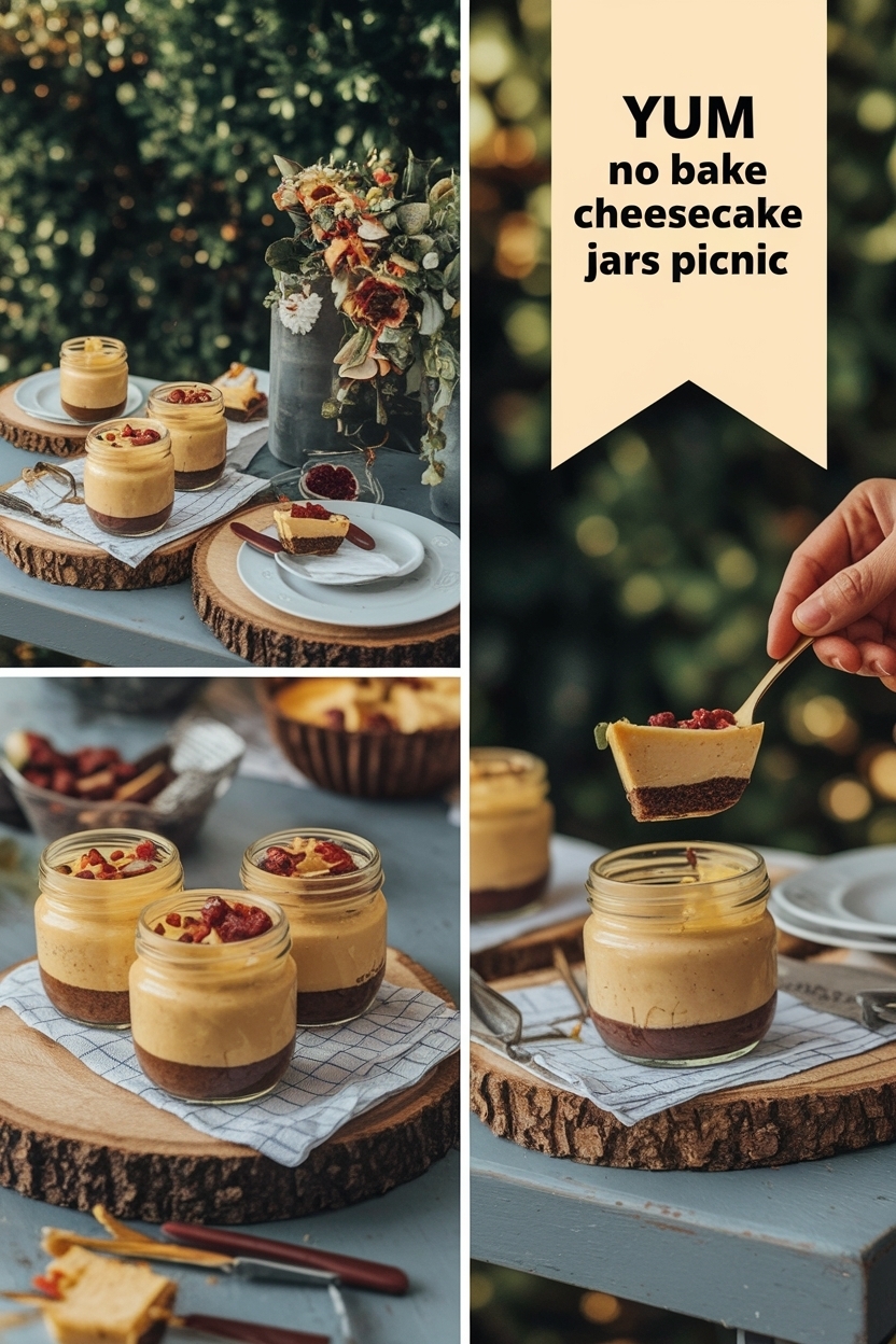 no bake cheesecake jars picnic