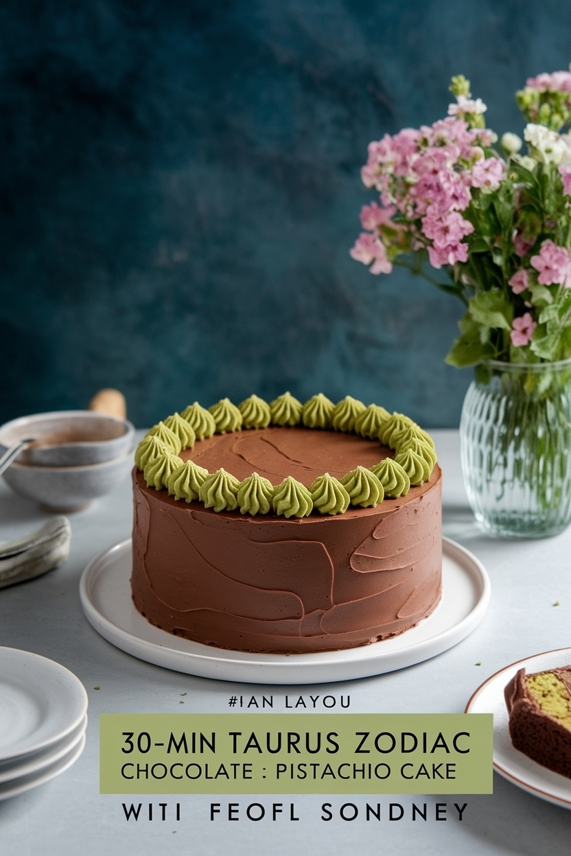 taurus zodiac chocolate pistachio cake