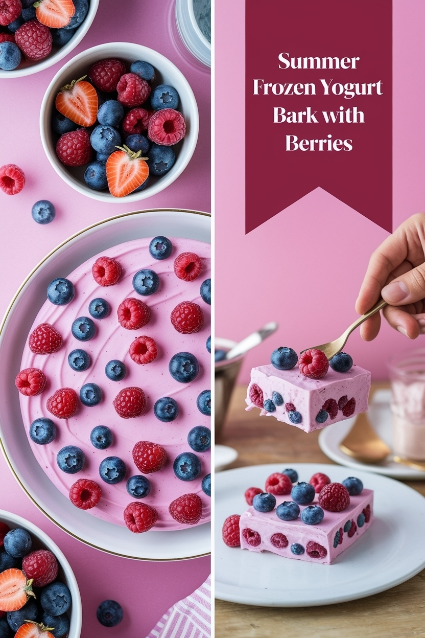 frozen yogurt bark with berries