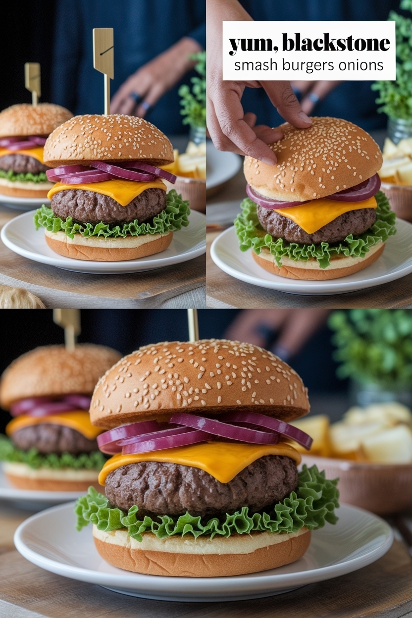 blackstone smash burgers onions