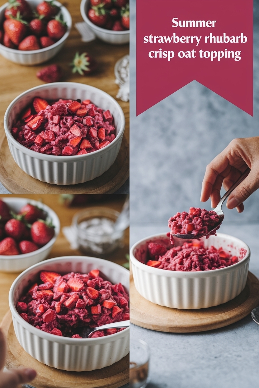 strawberry rhubarb crisp oat topping