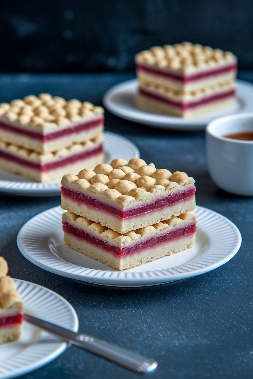 rhubarb custard bars shortbread crust