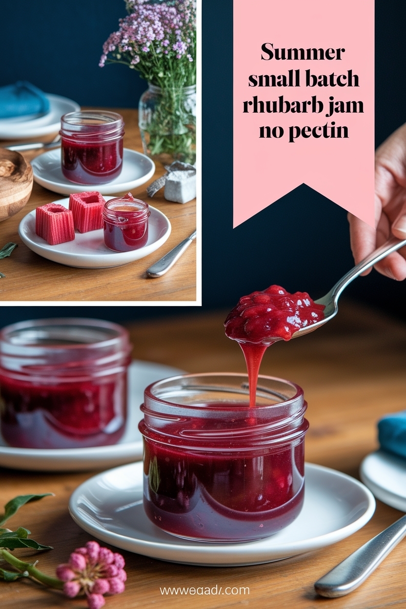 small batch rhubarb jam no pectin
