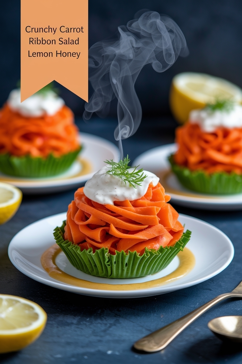 carrot ribbon salad lemon honey