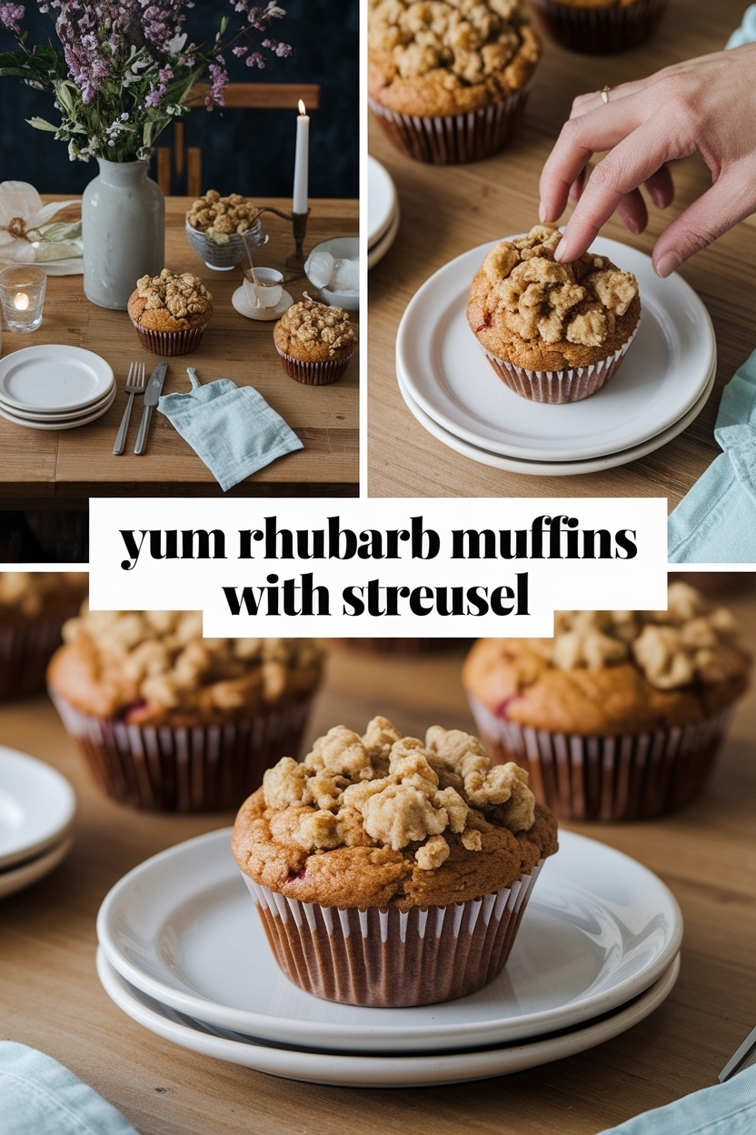 rhubarb muffins with streusel