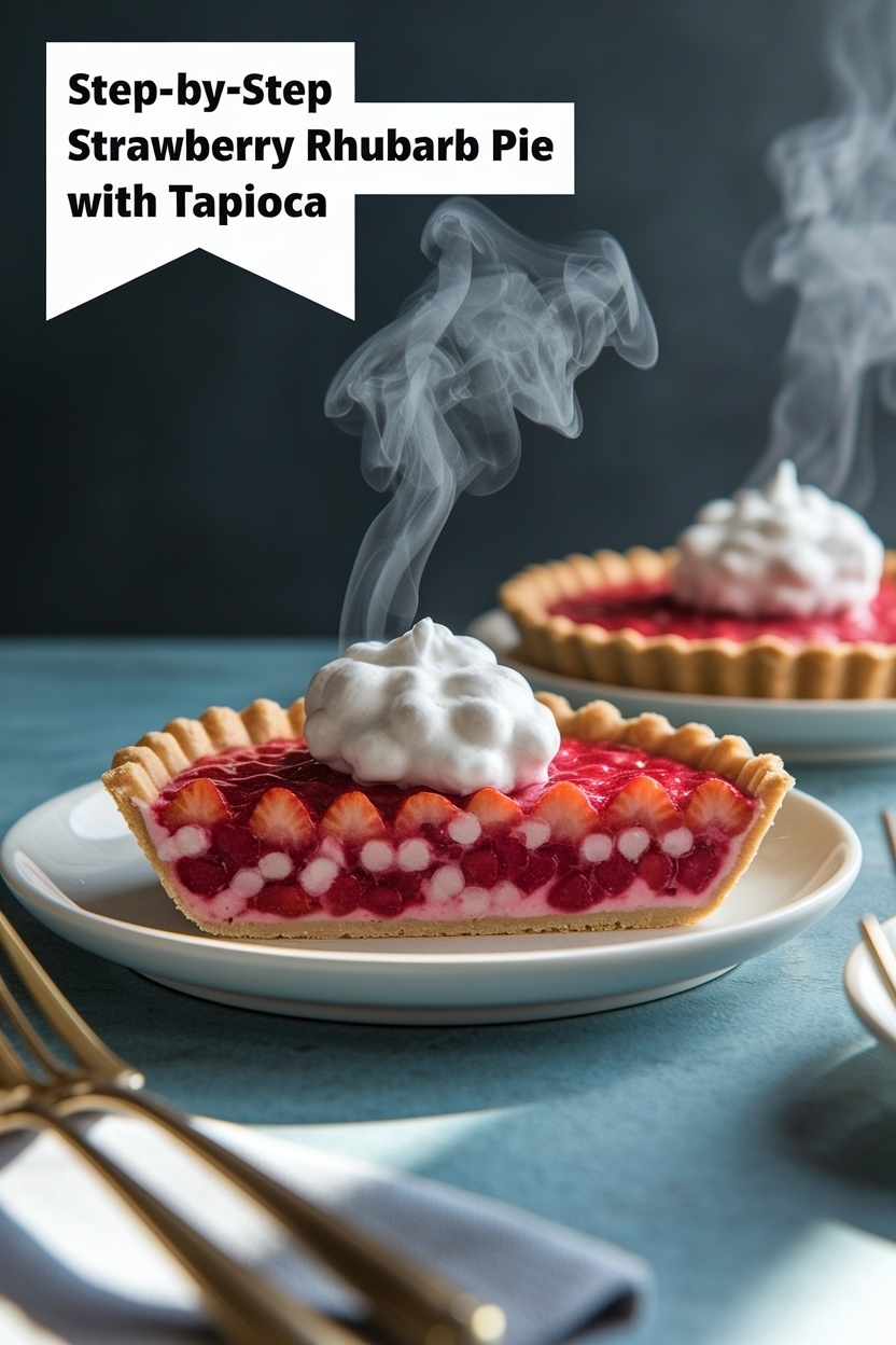 strawberry rhubarb pie with tapioca