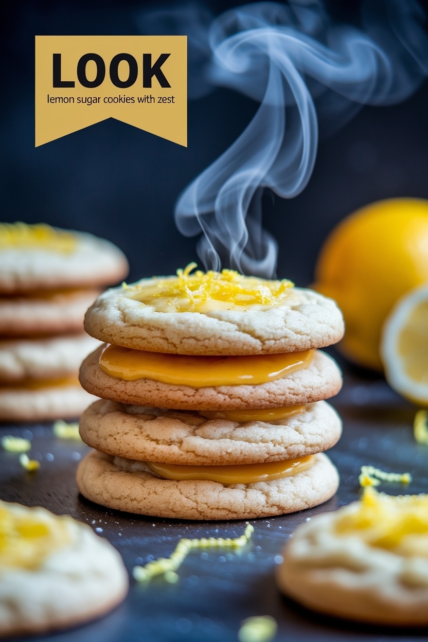 lemon sugar cookies with zest