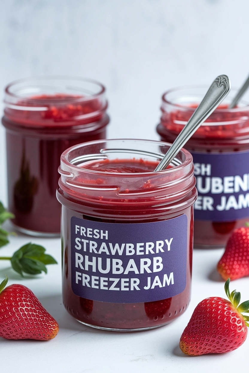 strawberry rhubarb freezer jam