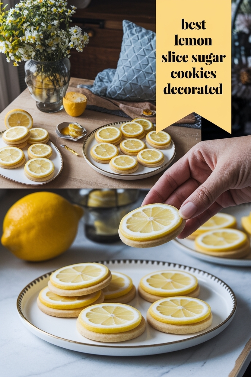 lemon slice sugar cookies decorated