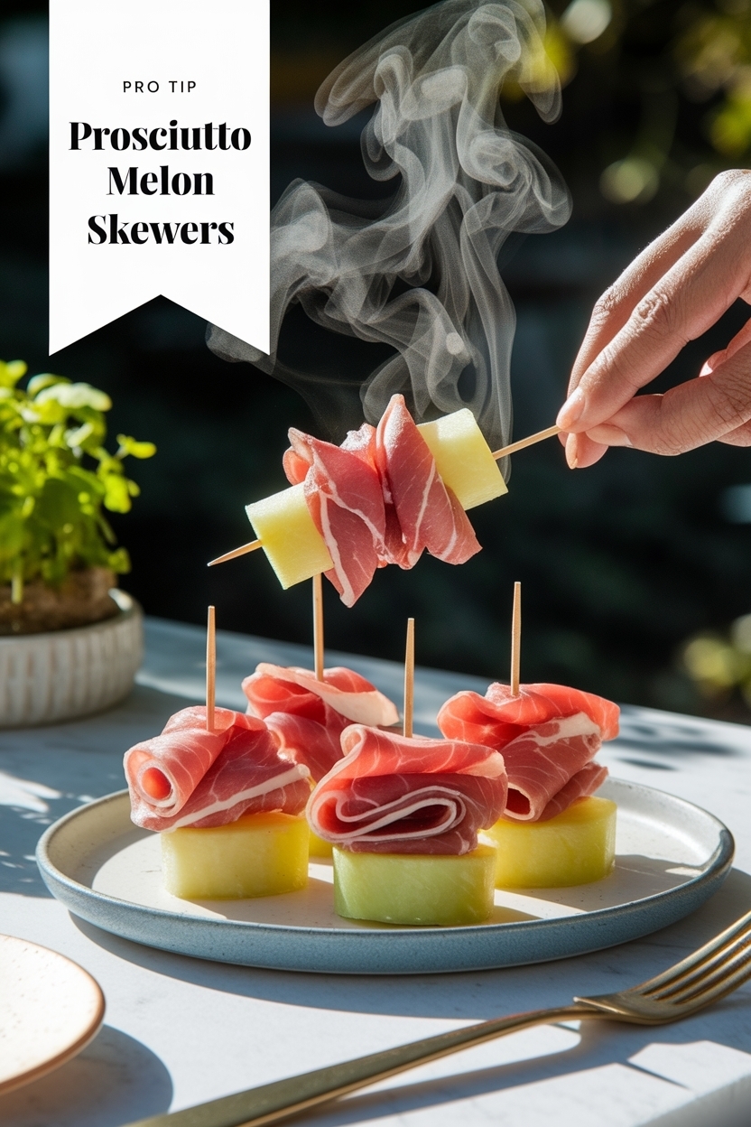 prosciutto melon skewers
