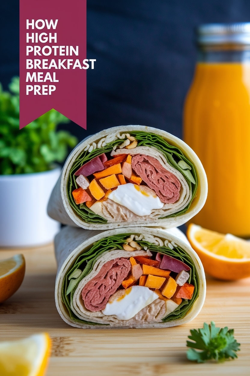 high protein breakfast burrito meal prep