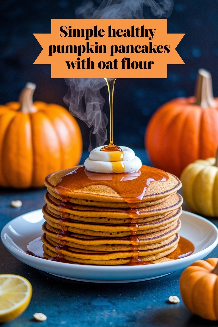 healthy pumpkin pancakes with oat flour