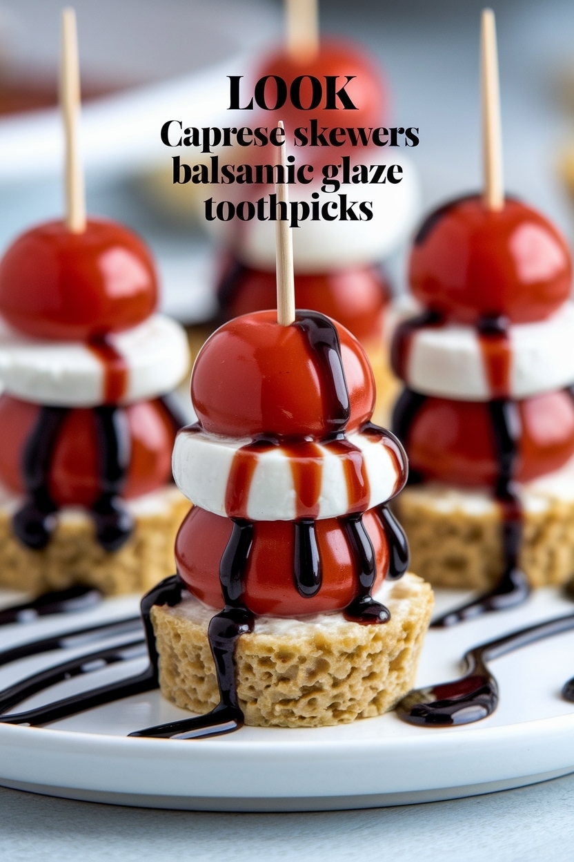 caprese skewers balsamic glaze toothpicks