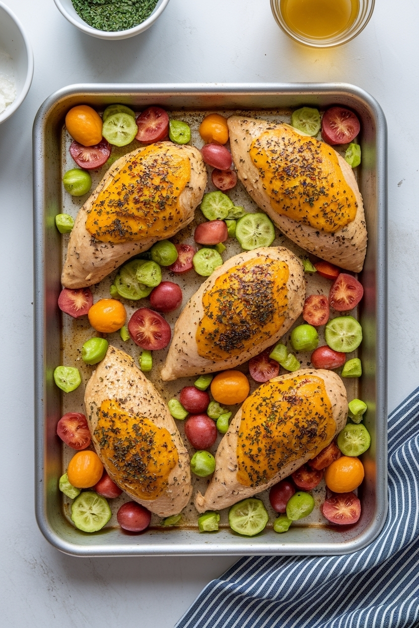 sheet pan honey mustard chicken vegetables