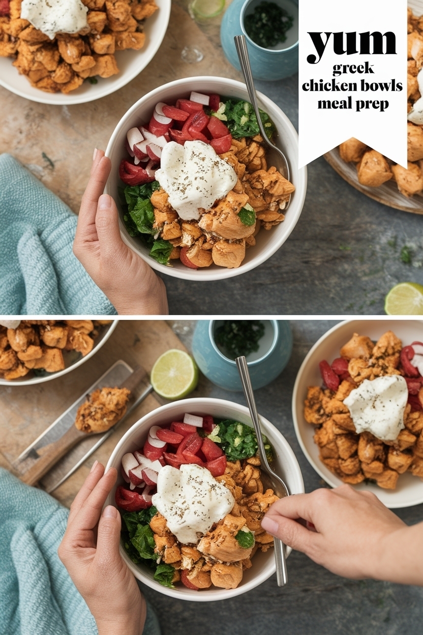 greek chicken bowls meal prep