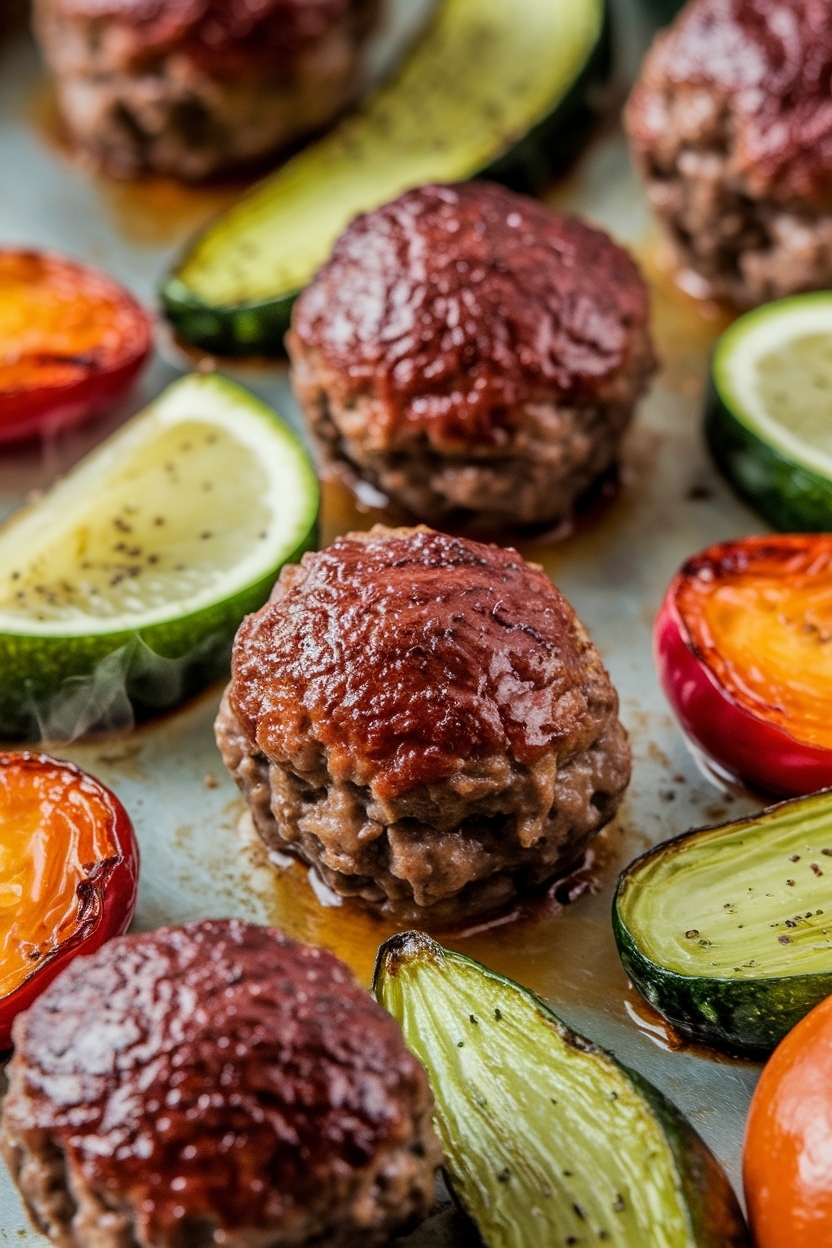 sheet pan meatballs and vegetables
