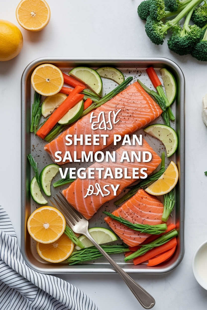 sheet pan salmon and vegetables easy