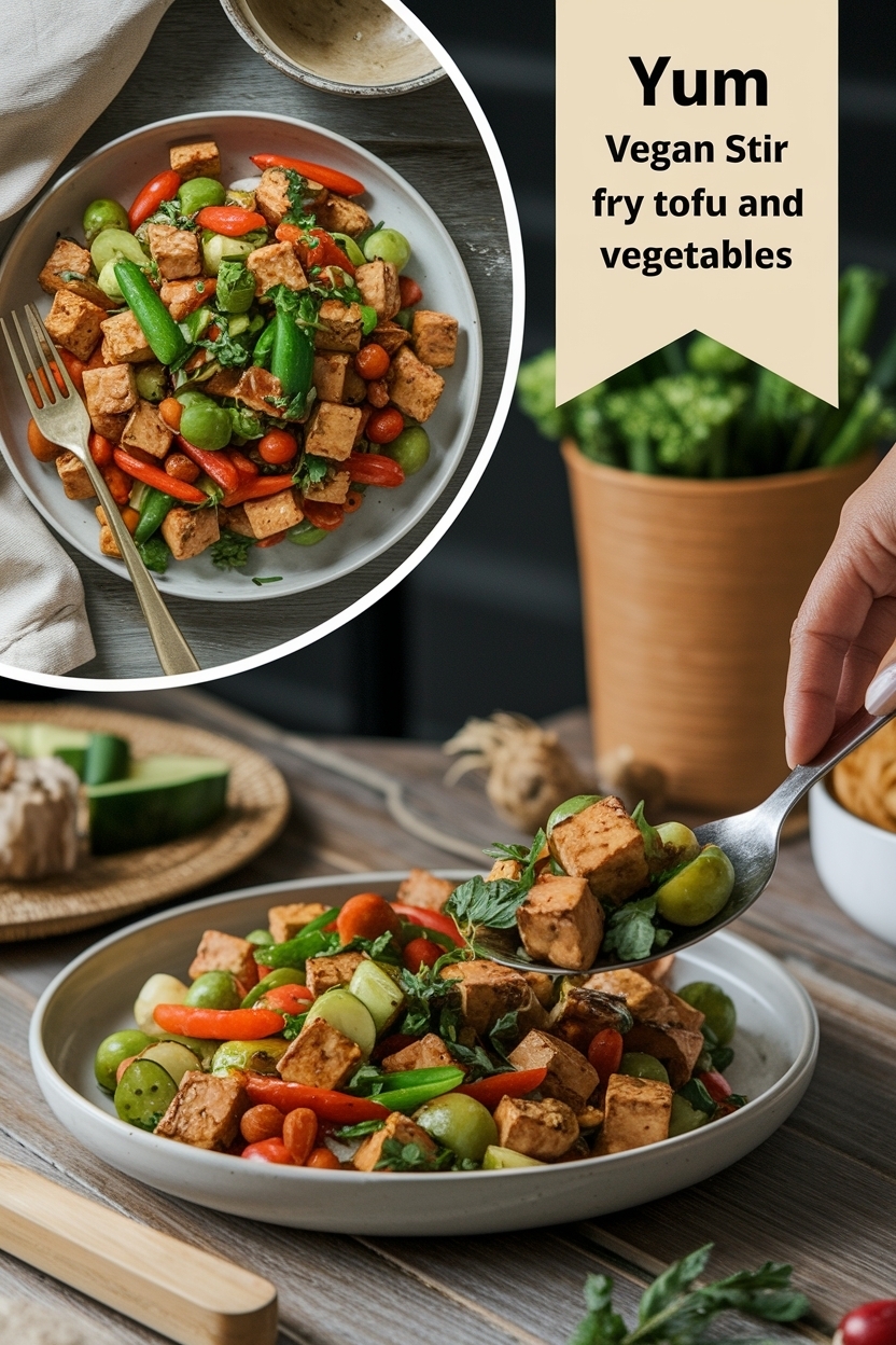vegan stir fry tofu and vegetables