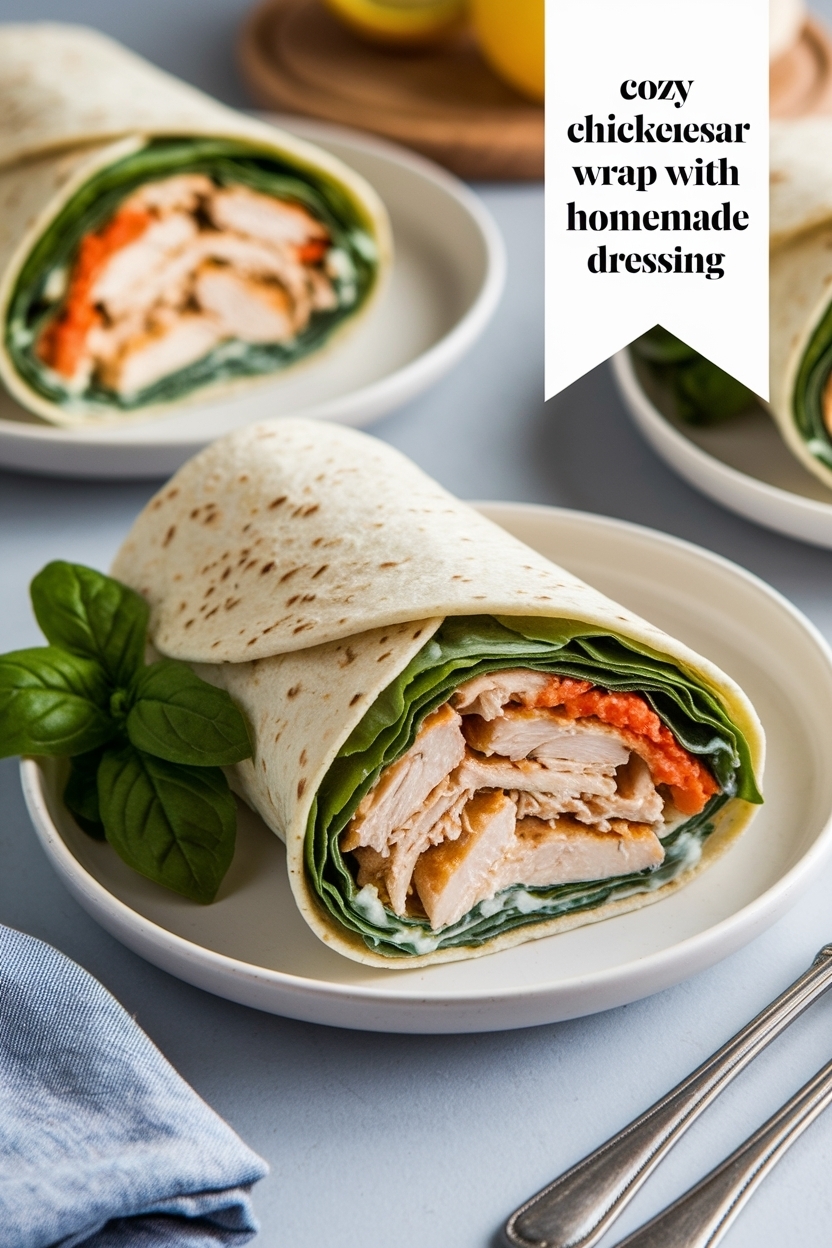 chicken caesar wrap with homemade dressing