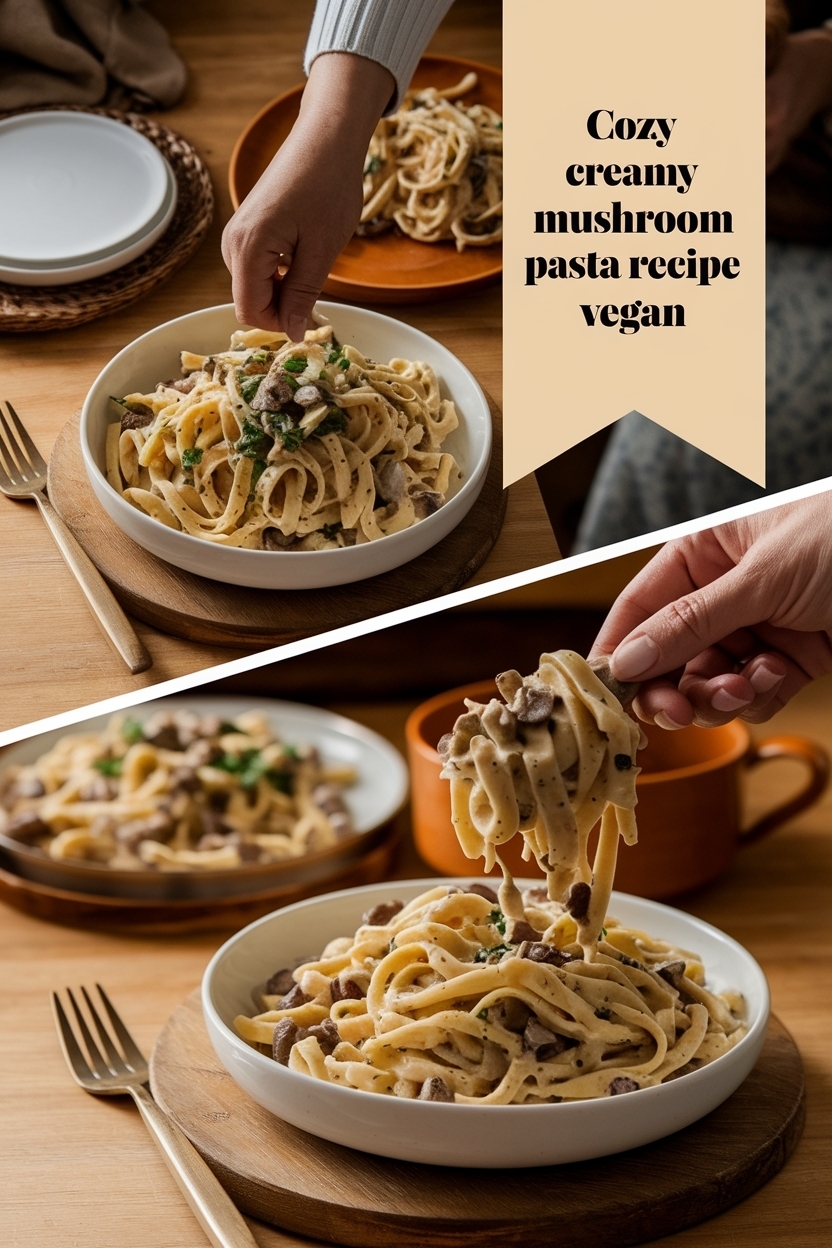 creamy mushroom pasta recipe vegan