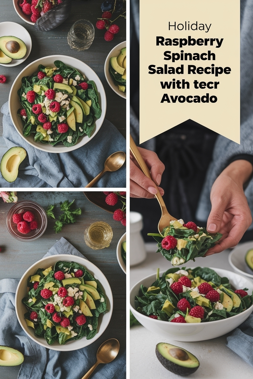 raspberry spinach salad recipe with avocado