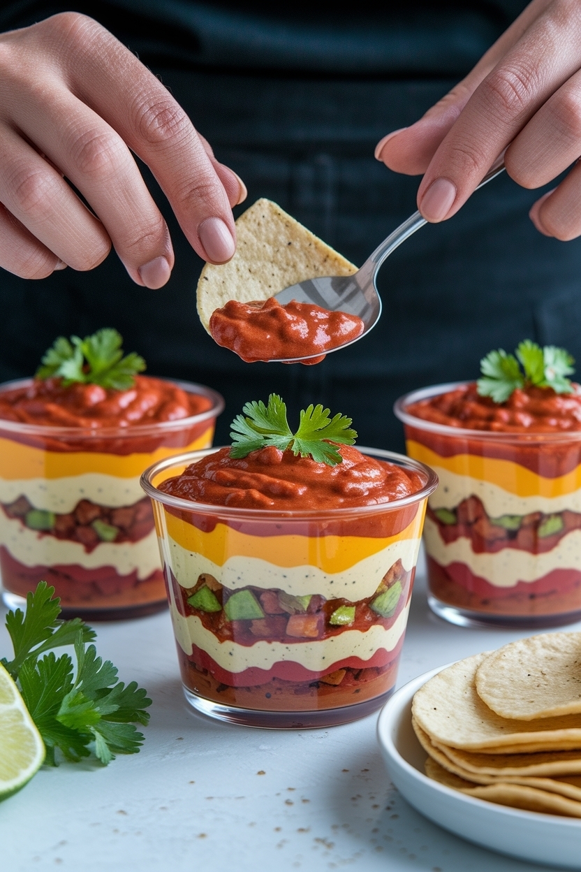 seven layer taco dip cups individual