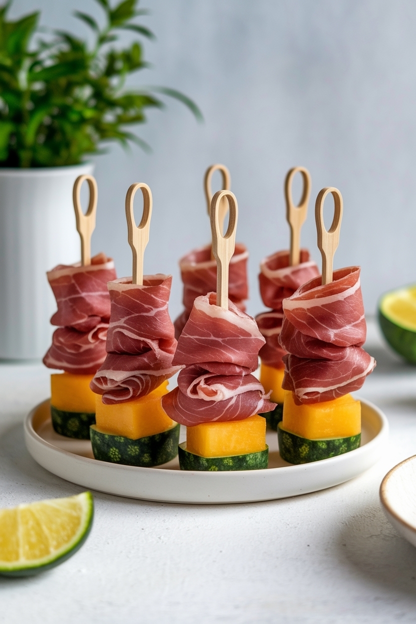 prosciutto wrapped melon skewers recipe