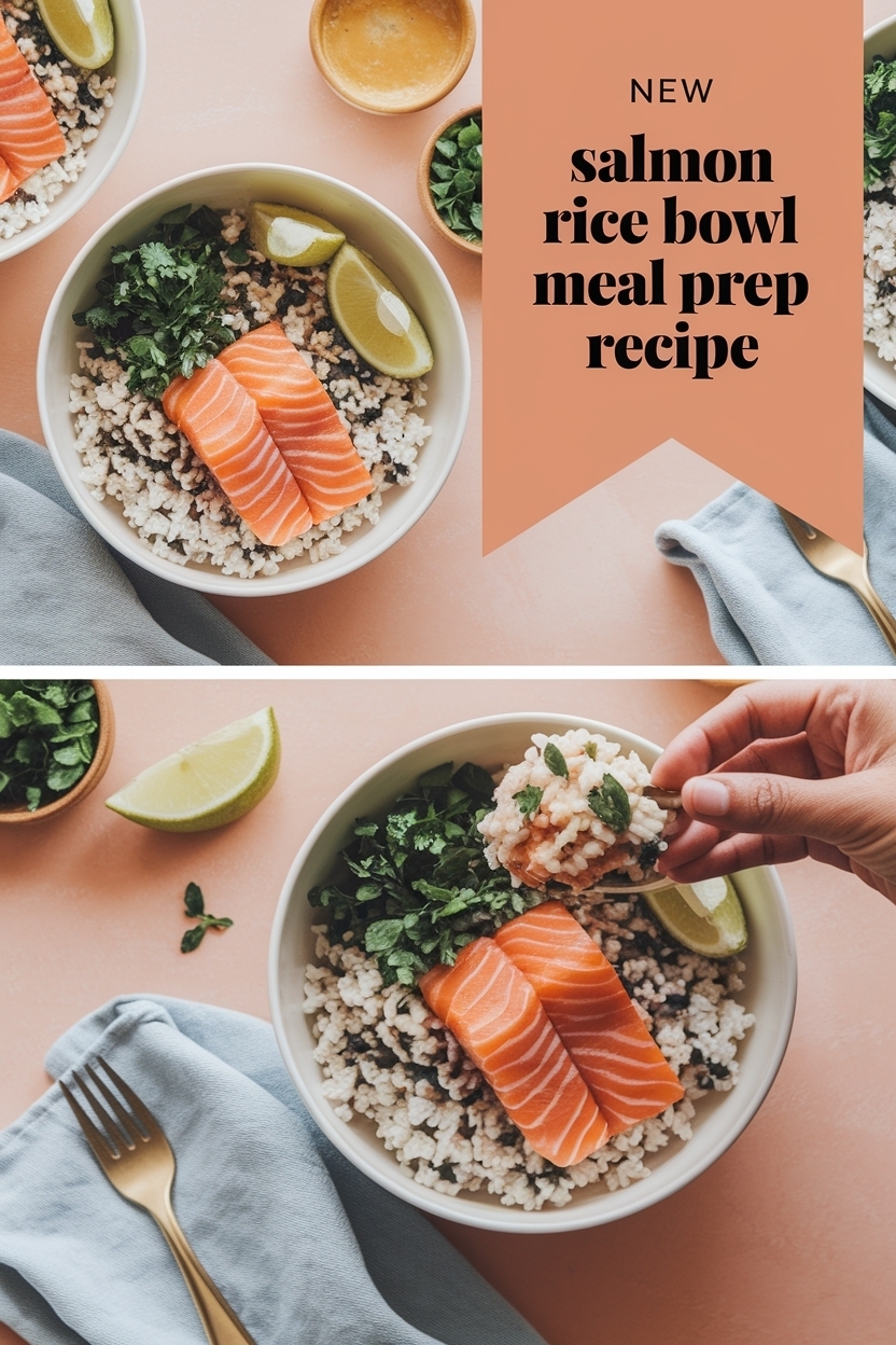 salmon rice bowl meal prep recipe