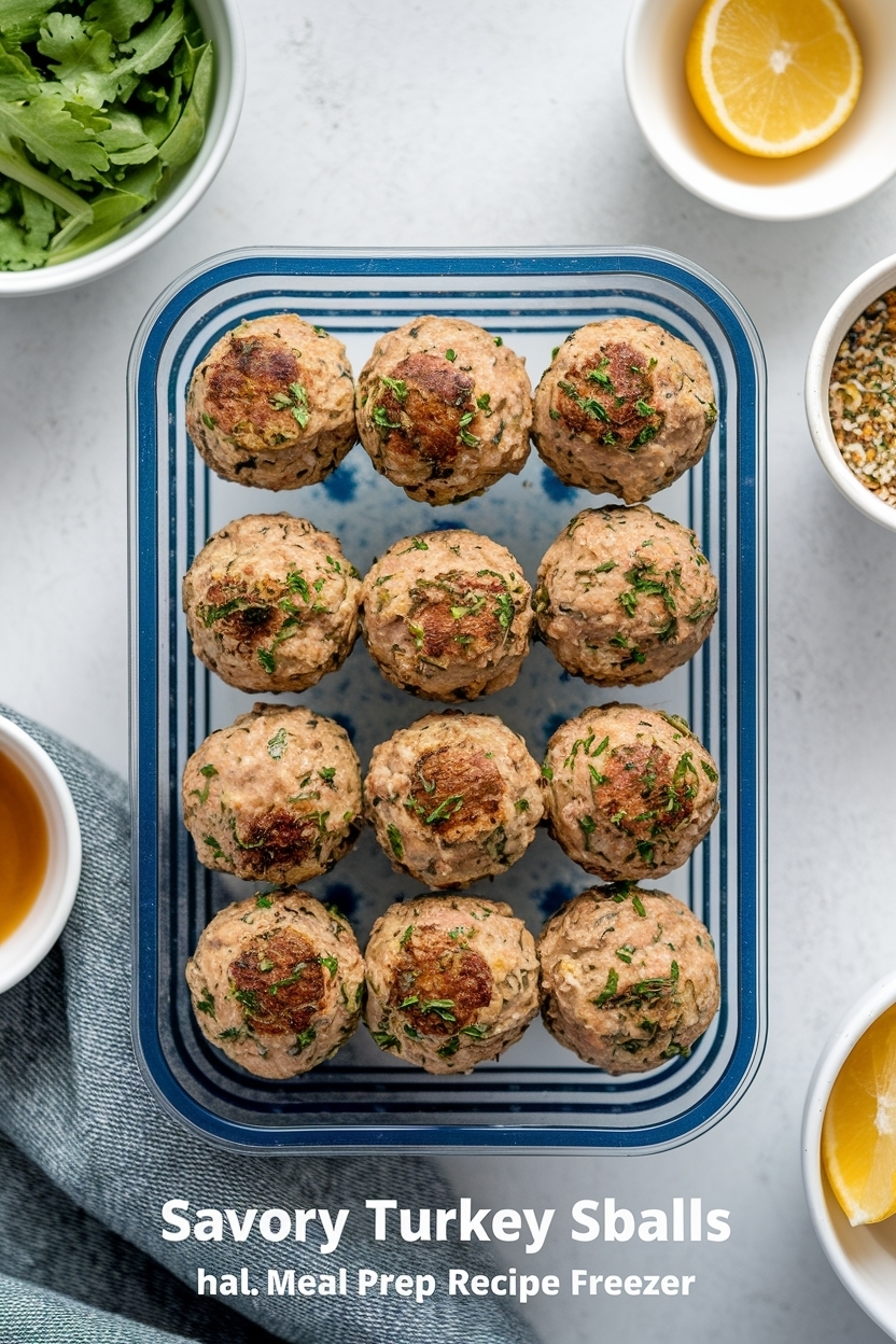 turkey meatballs meal prep recipe freezer