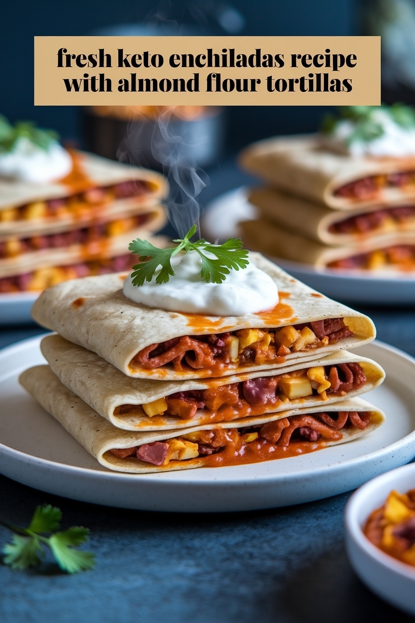 keto enchiladas recipe with almond flour tortillas