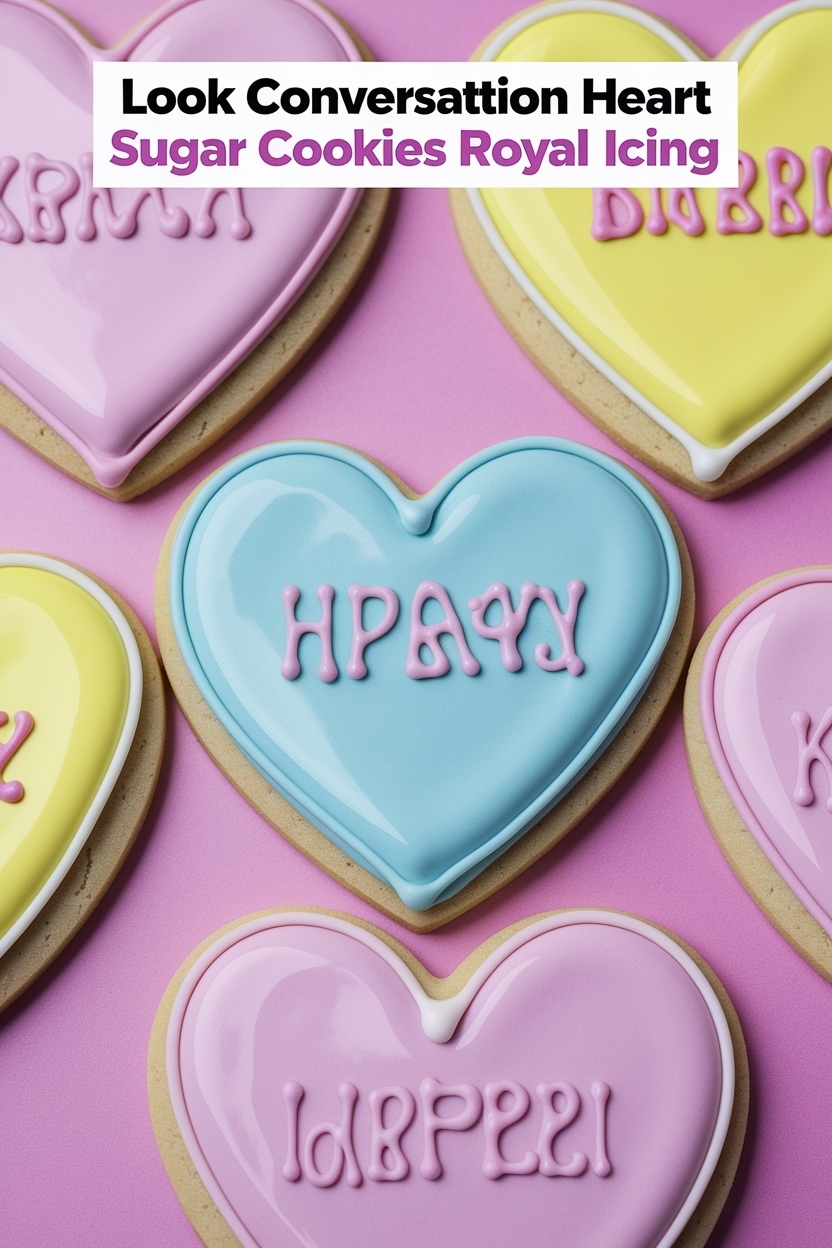 conversation heart sugar cookies royal icing