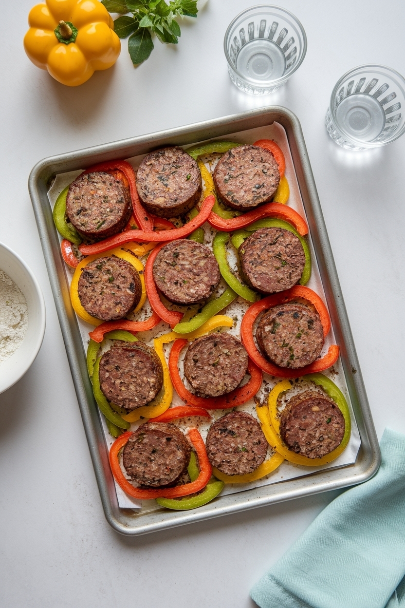 keto sausage and peppers recipe sheet pan