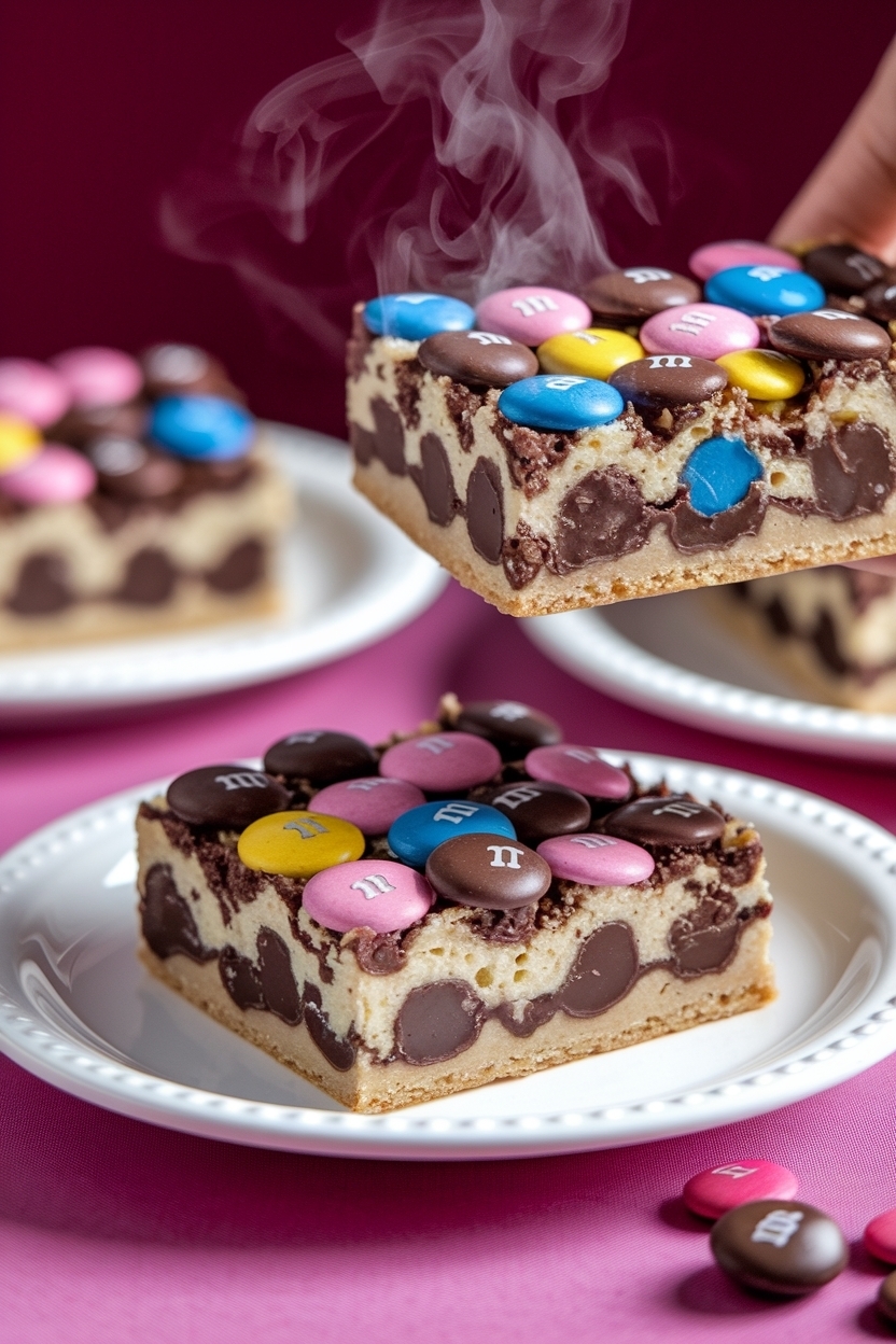 valentine m&m cookie bars 9x13