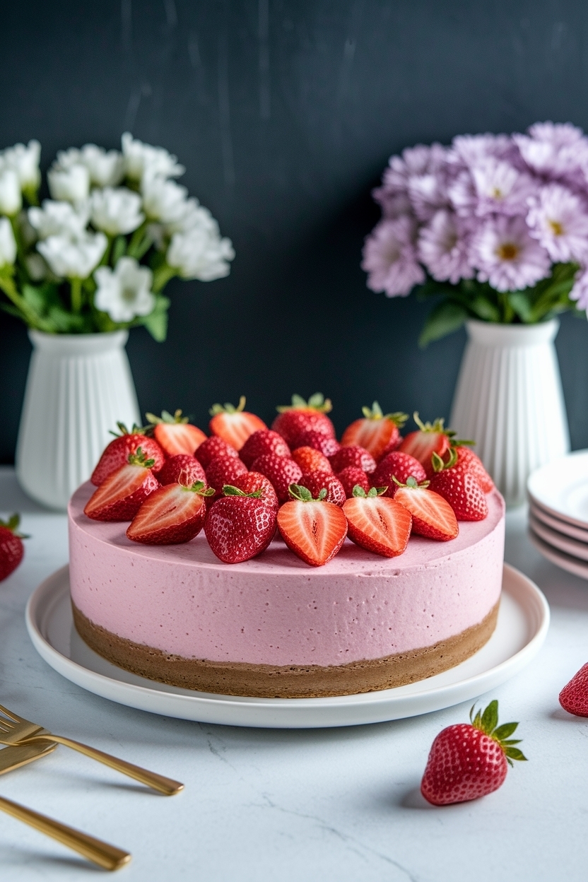 no bake strawberry cheesecake recipe easy