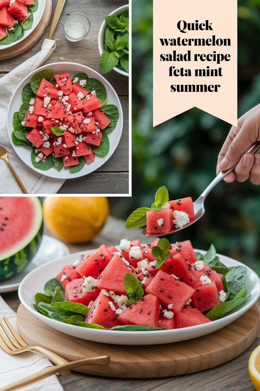 watermelon salad recipe feta mint summer