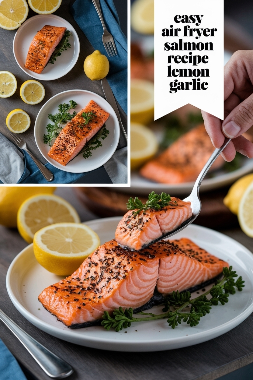 air fryer salmon recipe lemon garlic