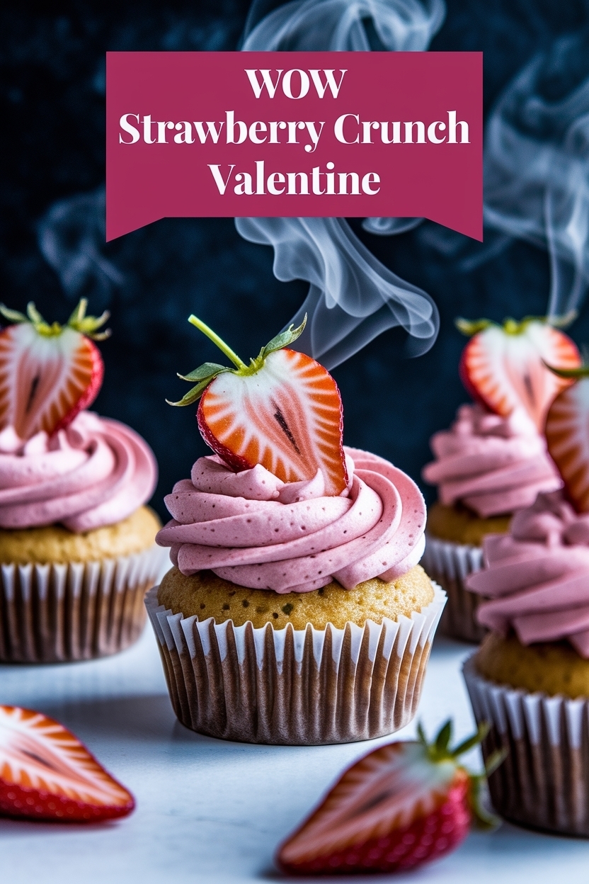 strawberry crunch cupcakes valentine
